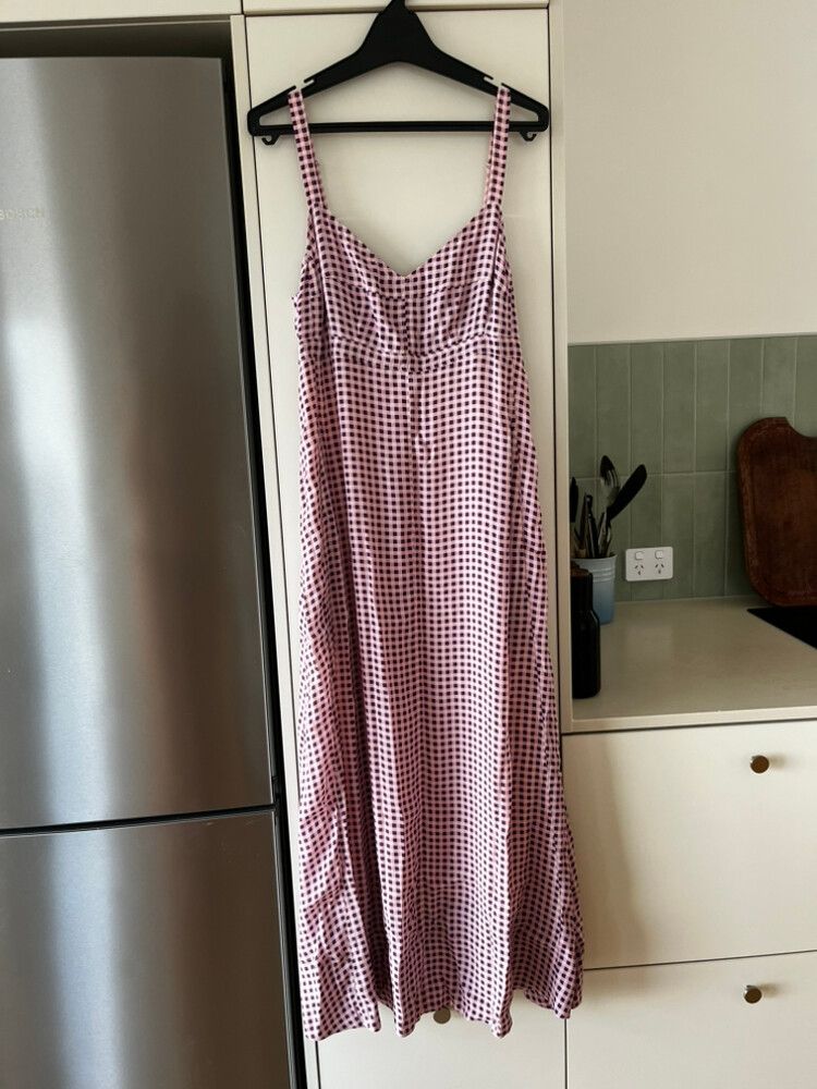 Elka Collective Pink Gingham Maxi Dress