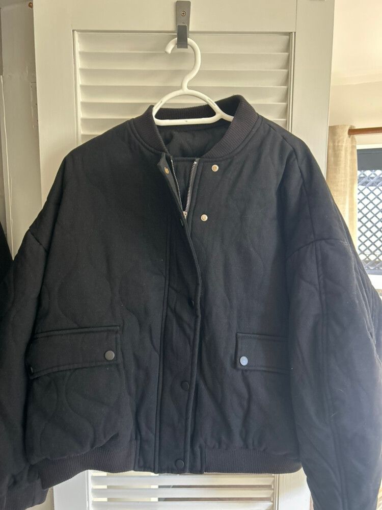 Quilted Black bomber