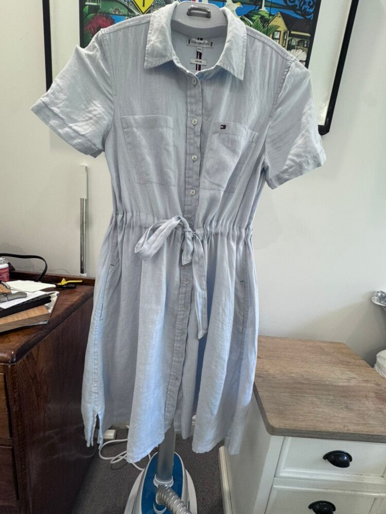 Beautiful Tommy Blue Linen Dress