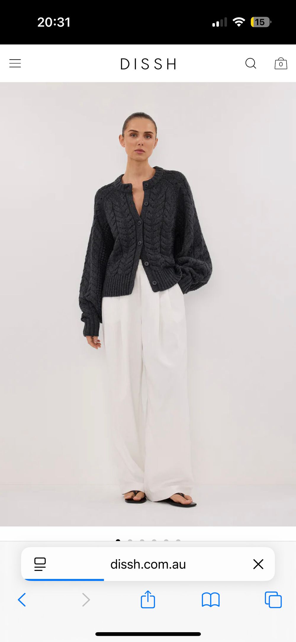 TOM CHARCOAL CABLE KNIT CARDIGAN