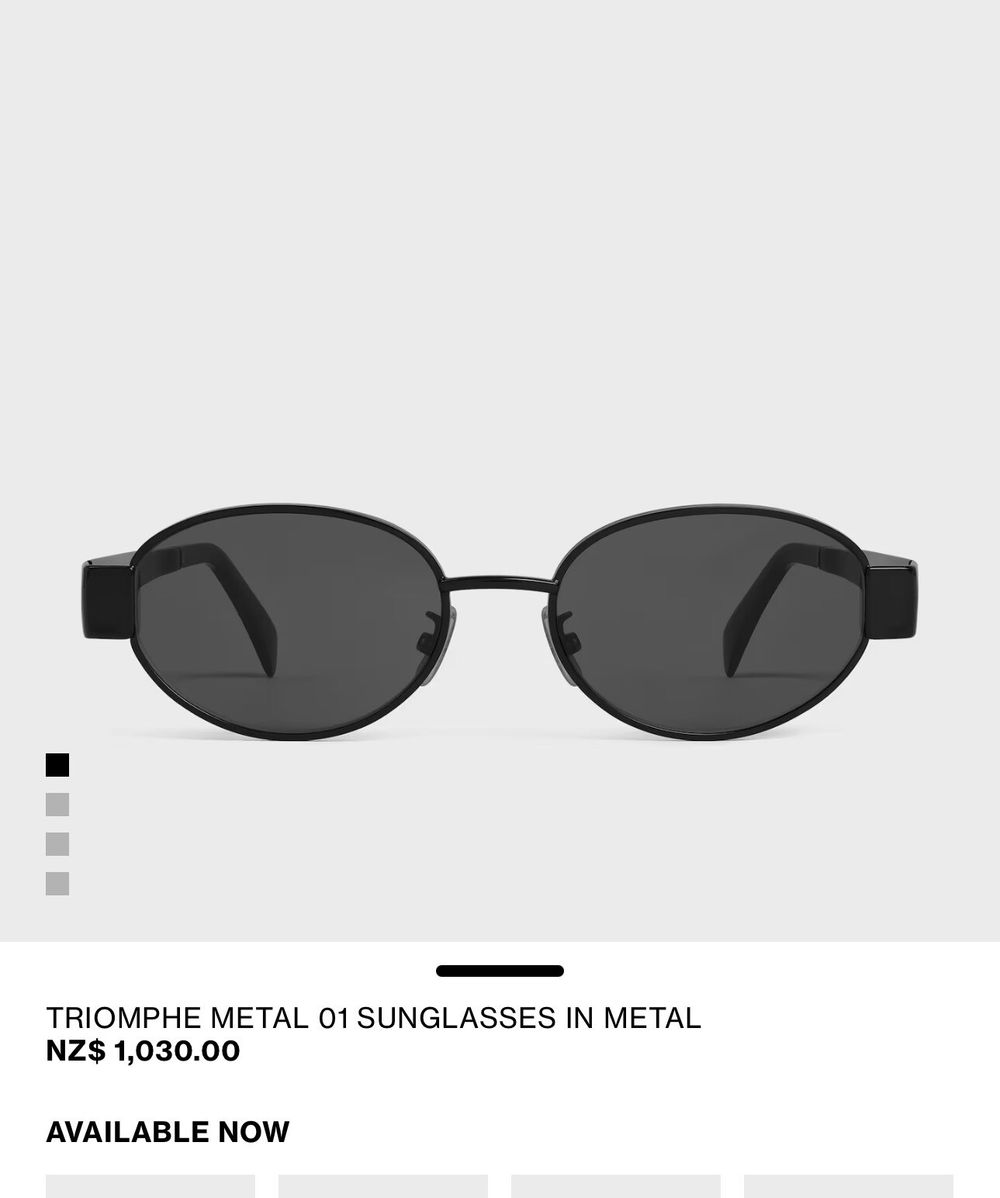 Celine Triomphe Metal 01 Sunglasses Black Sunglasses