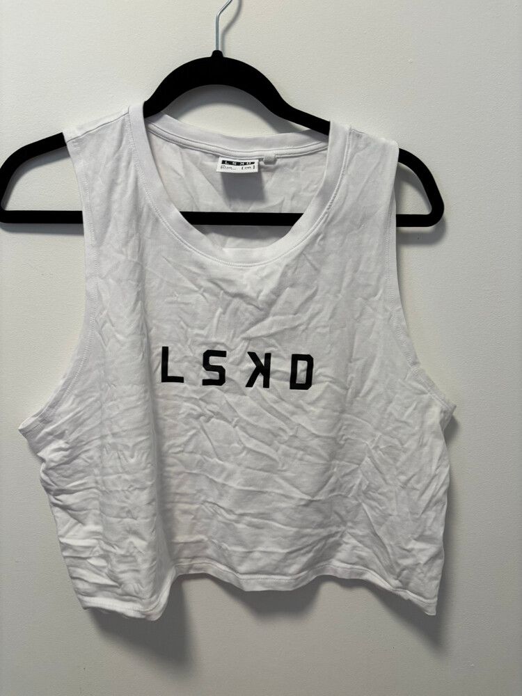 LSKD White cropped singlet Size 16/2XL