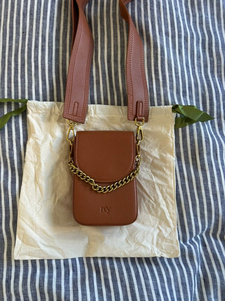 Rēy Brown Crossbody Phone Bag