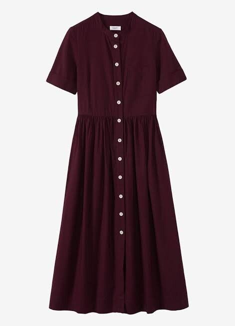 Toast cotton Oxford Dress in berry