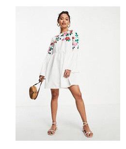 ASOS - Asos Design White Embroidered Dress on Designer Wardrobe