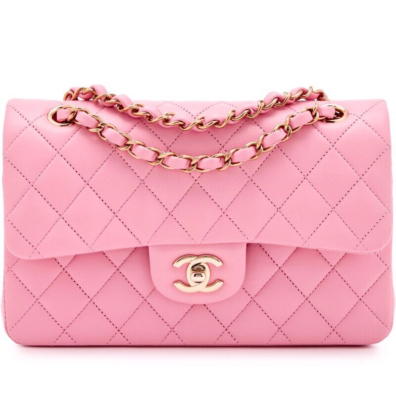 Chanel Medium Classic Double Flap Bag In Light Pale Pink