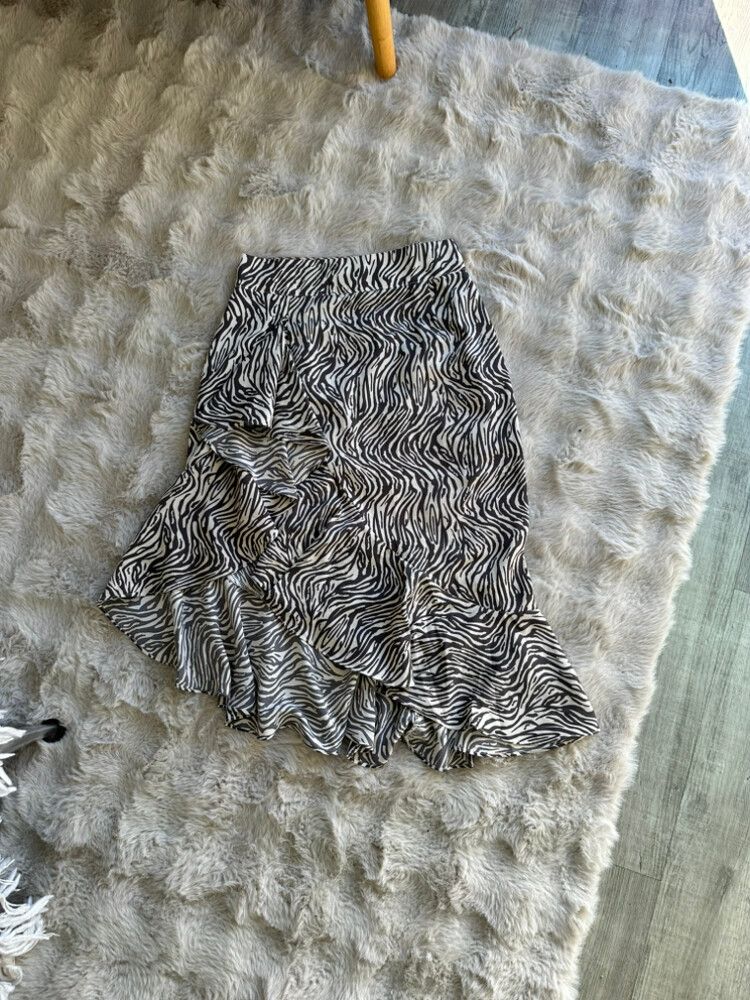 Black White Print Zebra Skirt