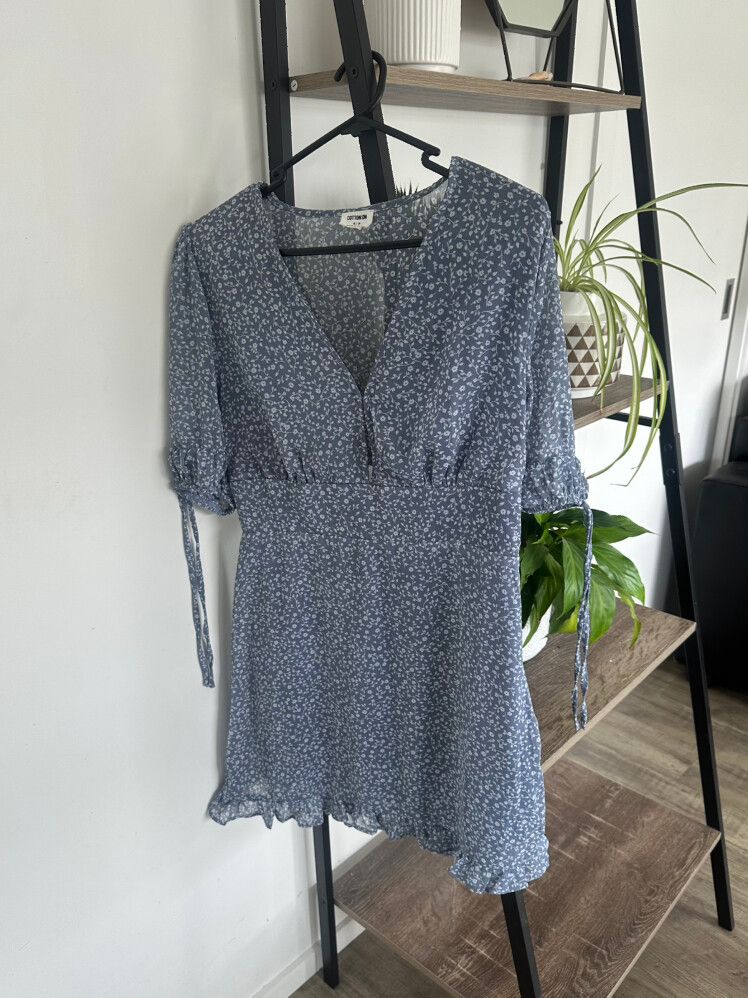 Blue Floral Mini Dress