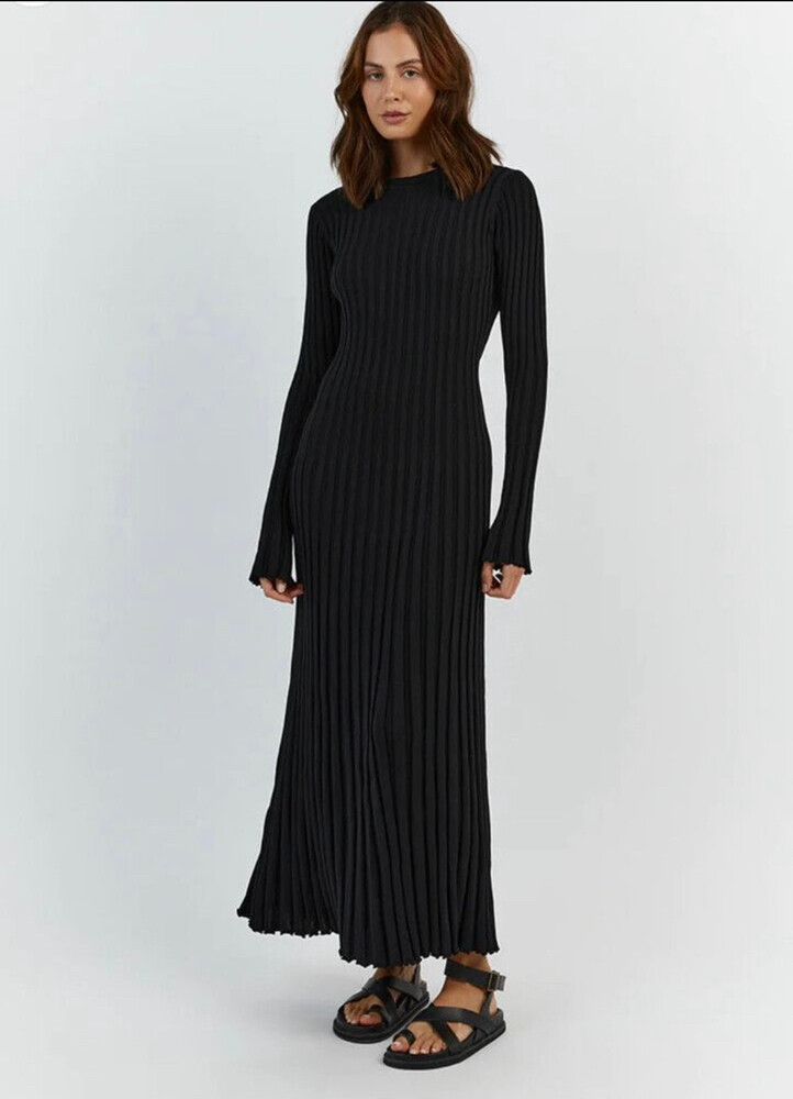DISSH - Dissh Black Long Sleeve Maxi Dress on Designer Wardrobe