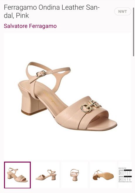 Ferragamo Ondina Leather Sandal, Pink