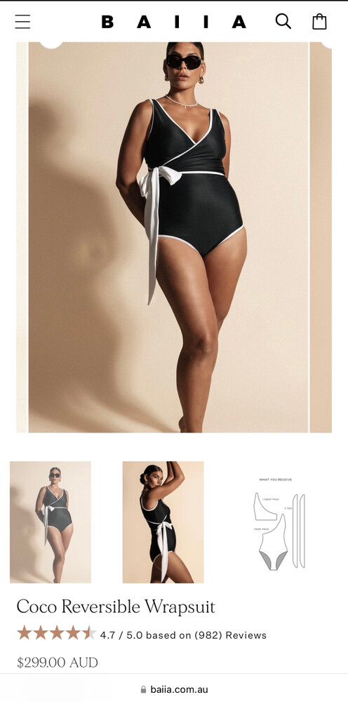 NEW Coco Reversible Wrapsuit from Baiia with two ties