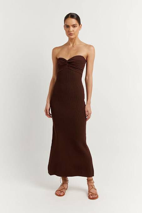 dissh brown knit dress Max Knit Mini Dress in Black By DISSH