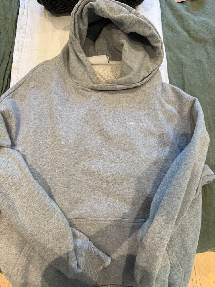 Grey i love ugly box hoodie