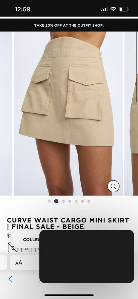 By Johnny Curve Waist Cargo Skirt
