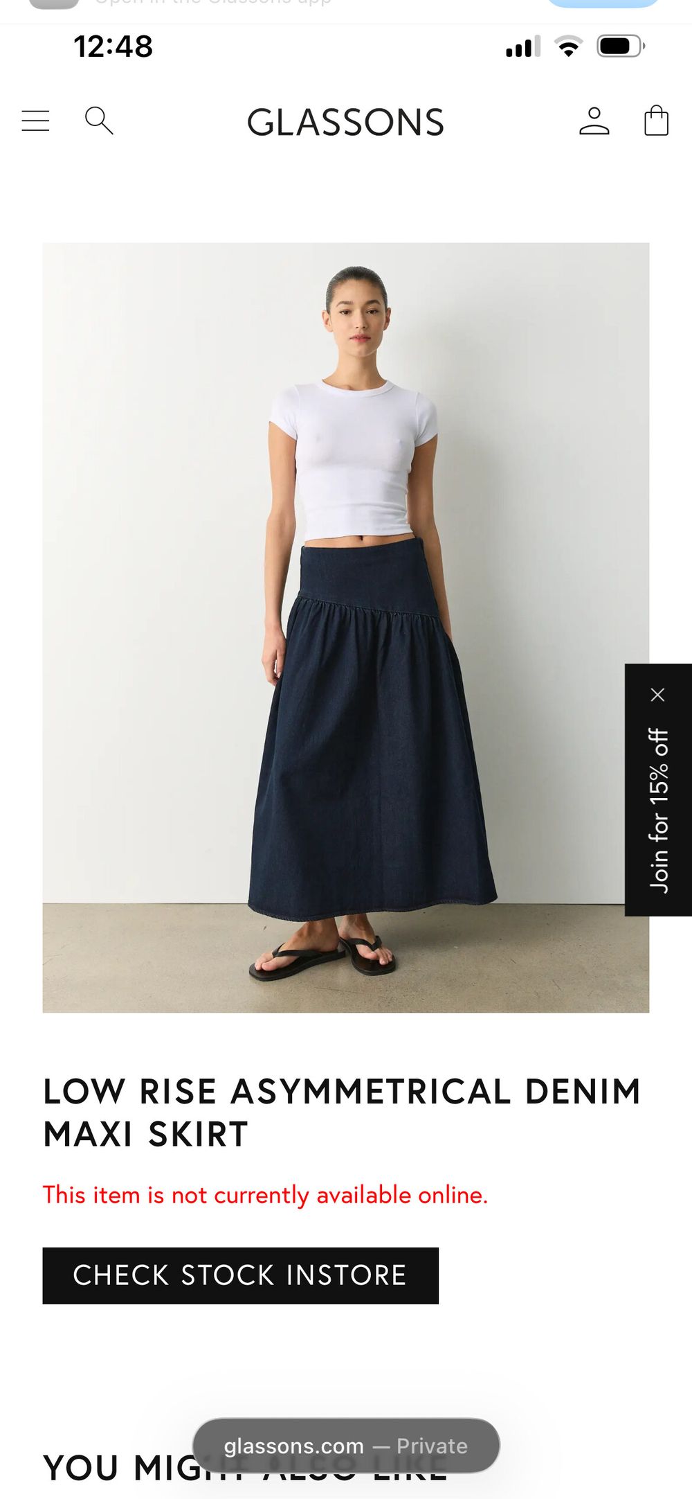 Asymmetrical Denim Maxi Skirt