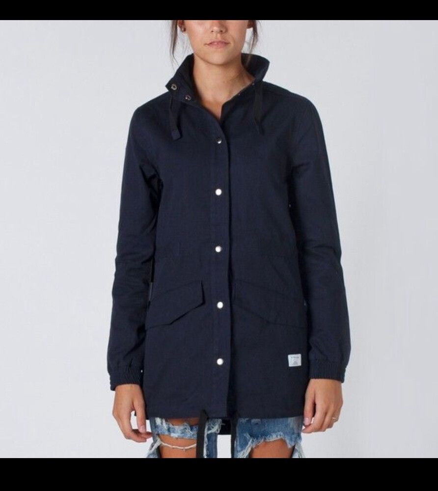Huffer Navy Blue Hooded Jacket