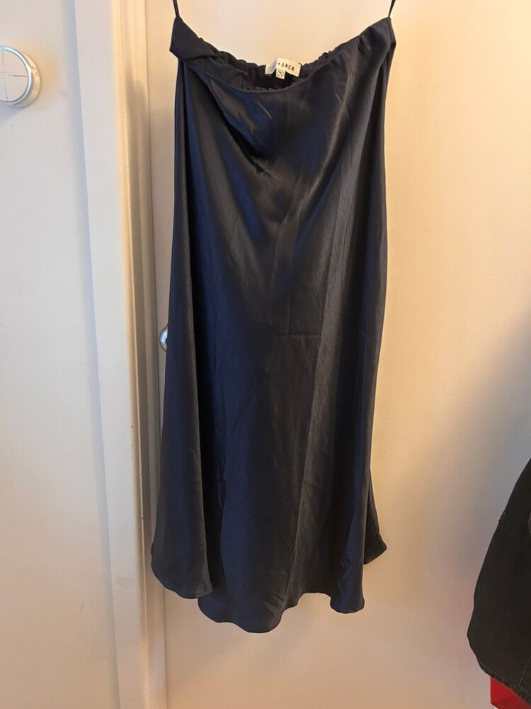 Ivy + Jack blue satin maxi skirt