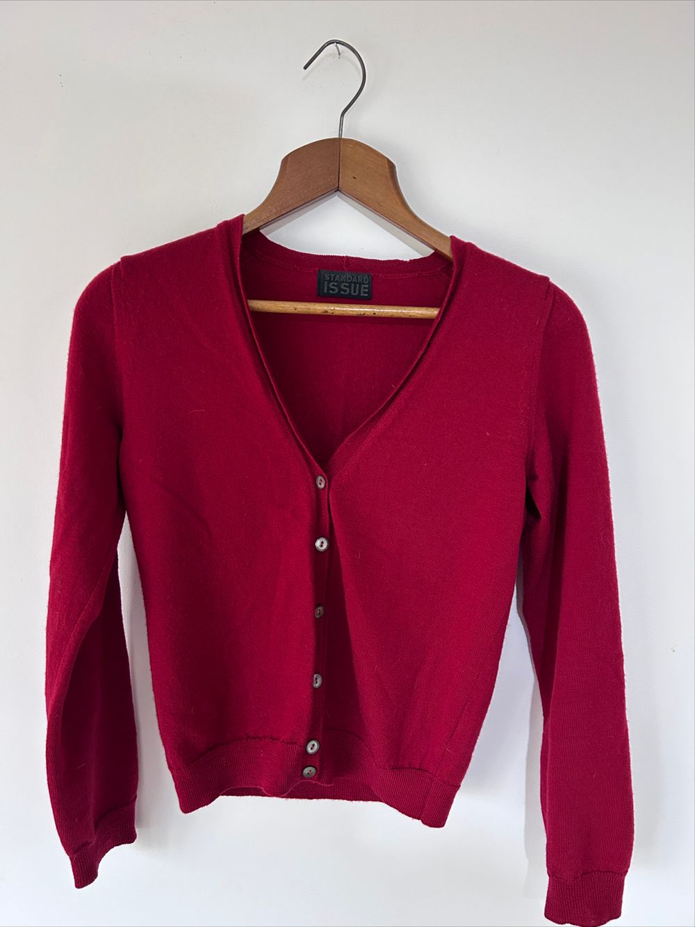 Standard Issue Red Merino Cardigan