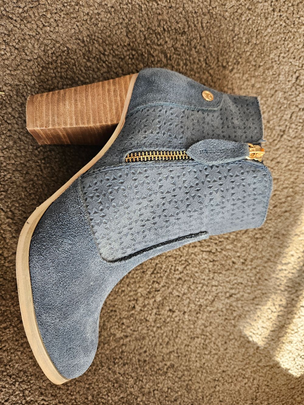 Madrid Blue Suede Ankle Boots