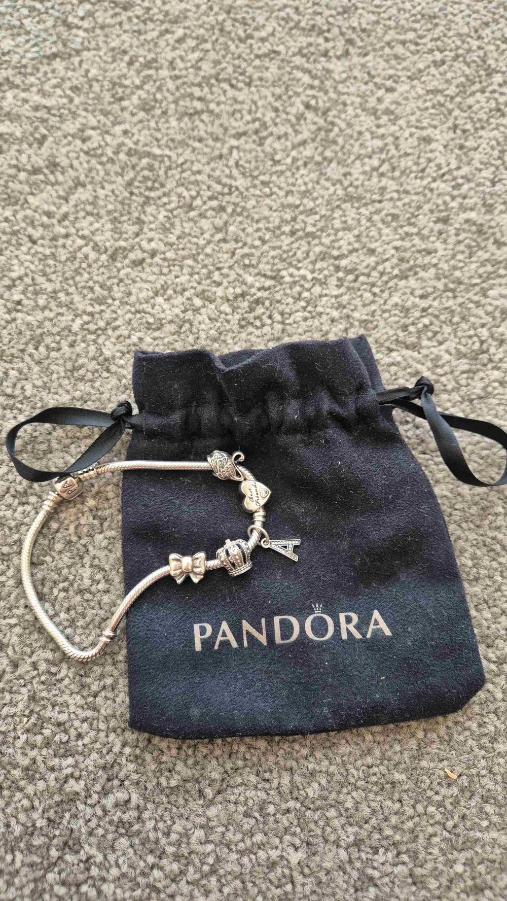 Pandora Silver Charm Bracelet With Charms