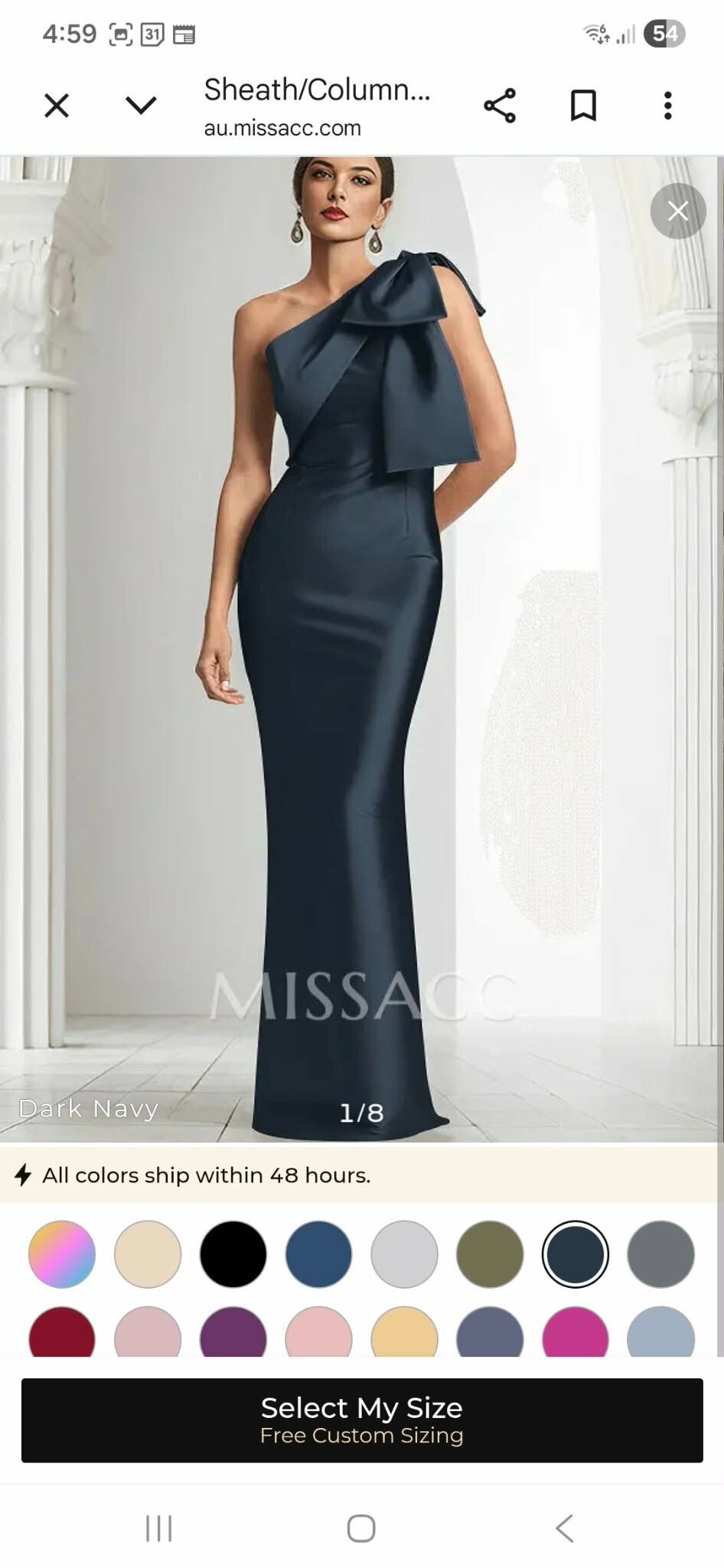 One-Shoulder Satin Mother Of The Bride Dresses With Bow