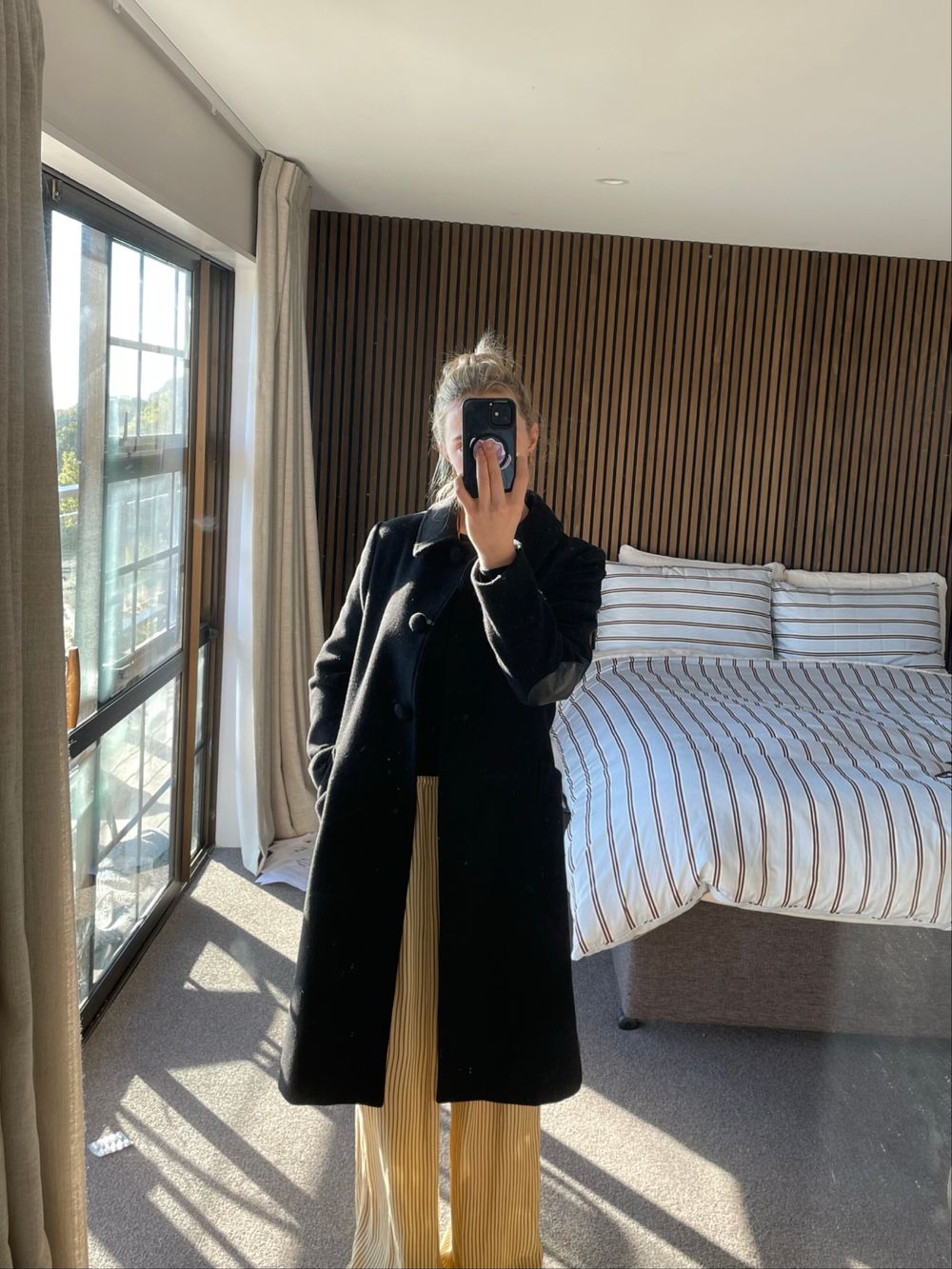 Kate Sylvester Black Wool Coat