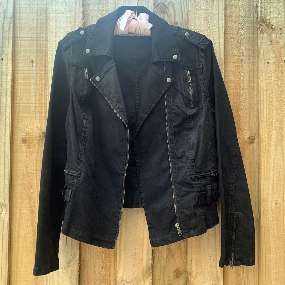 Just Jeans Black Denim Moto Jacket
