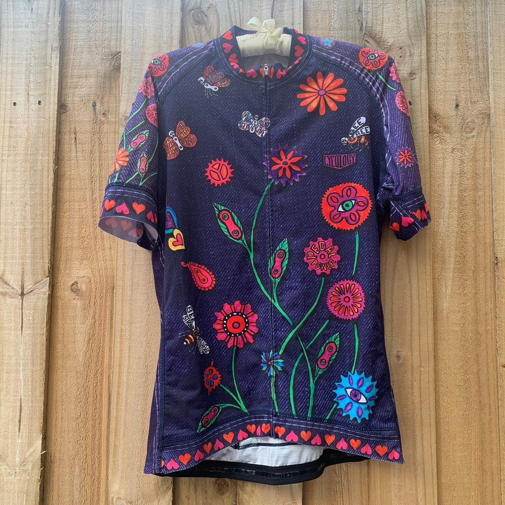 Cycology Purple Floral Cycling Jersey