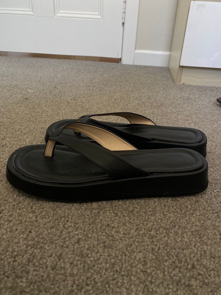 Black platform sandals