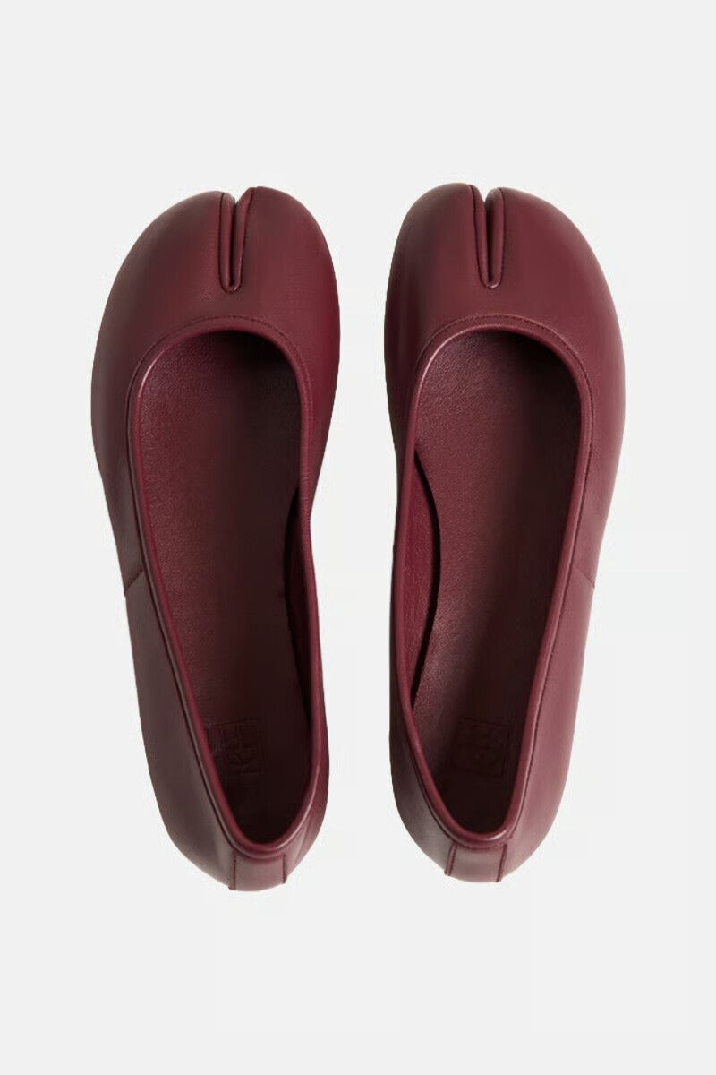Burgundy Leather Tabis