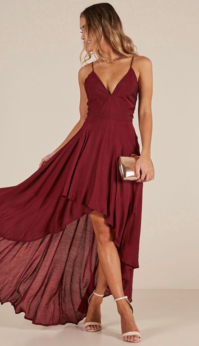 Showpo - Make You Smile Dress In Wine Burgundy on Designer Wardrobe Showpo - Make You Smile Dress In Wine Burgundy on Designer Wardrobe