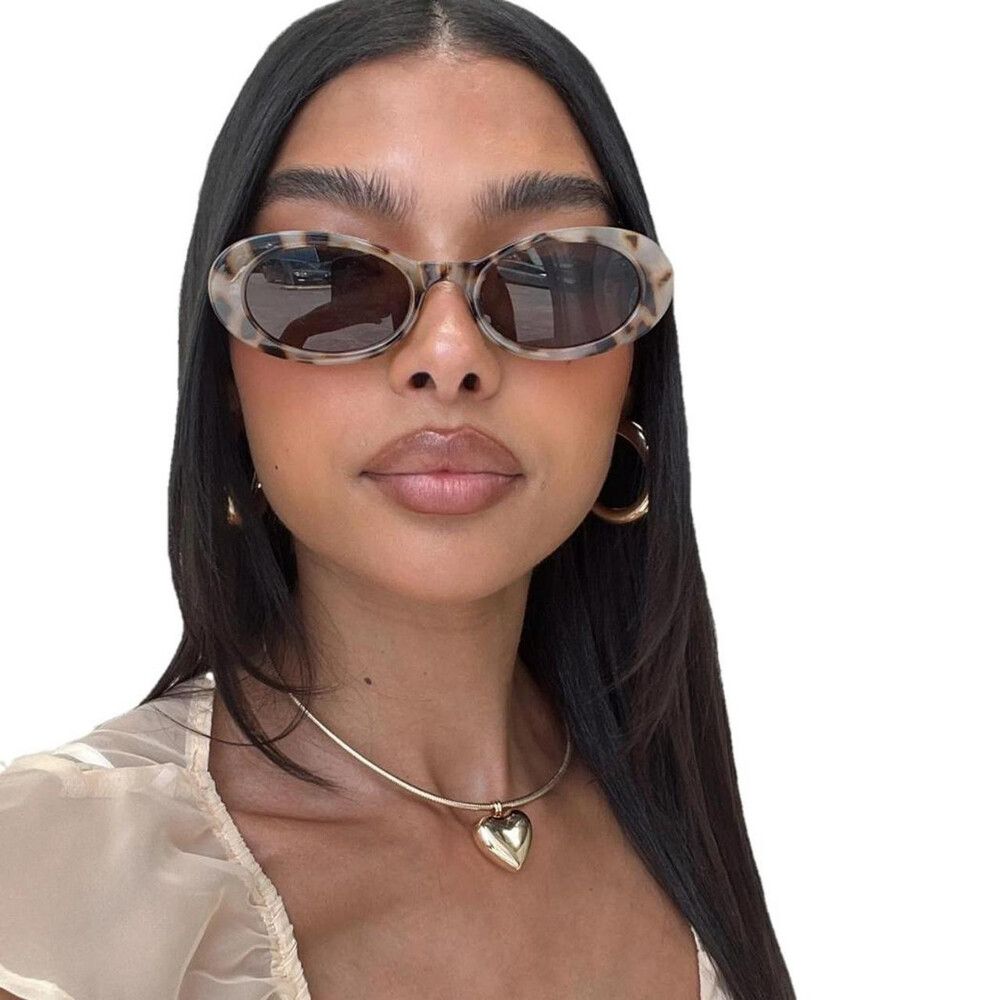 princess polly runaway baby oval sunglasses in tortoise shell