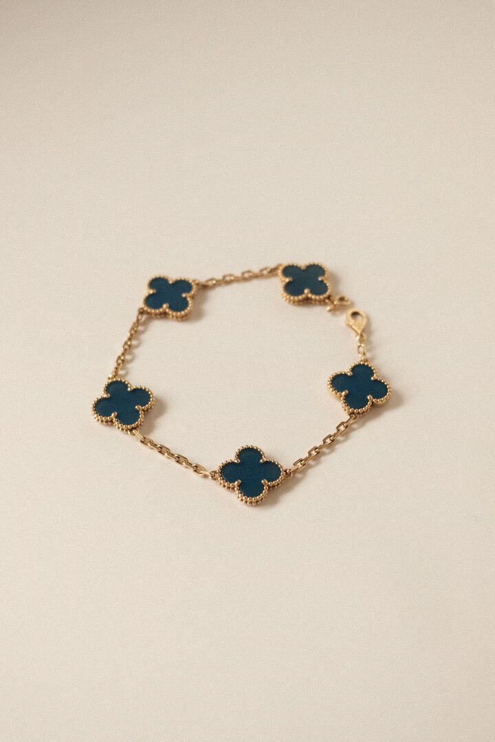 Van Cleef Vintage Alhambra Blue Agate bracelet