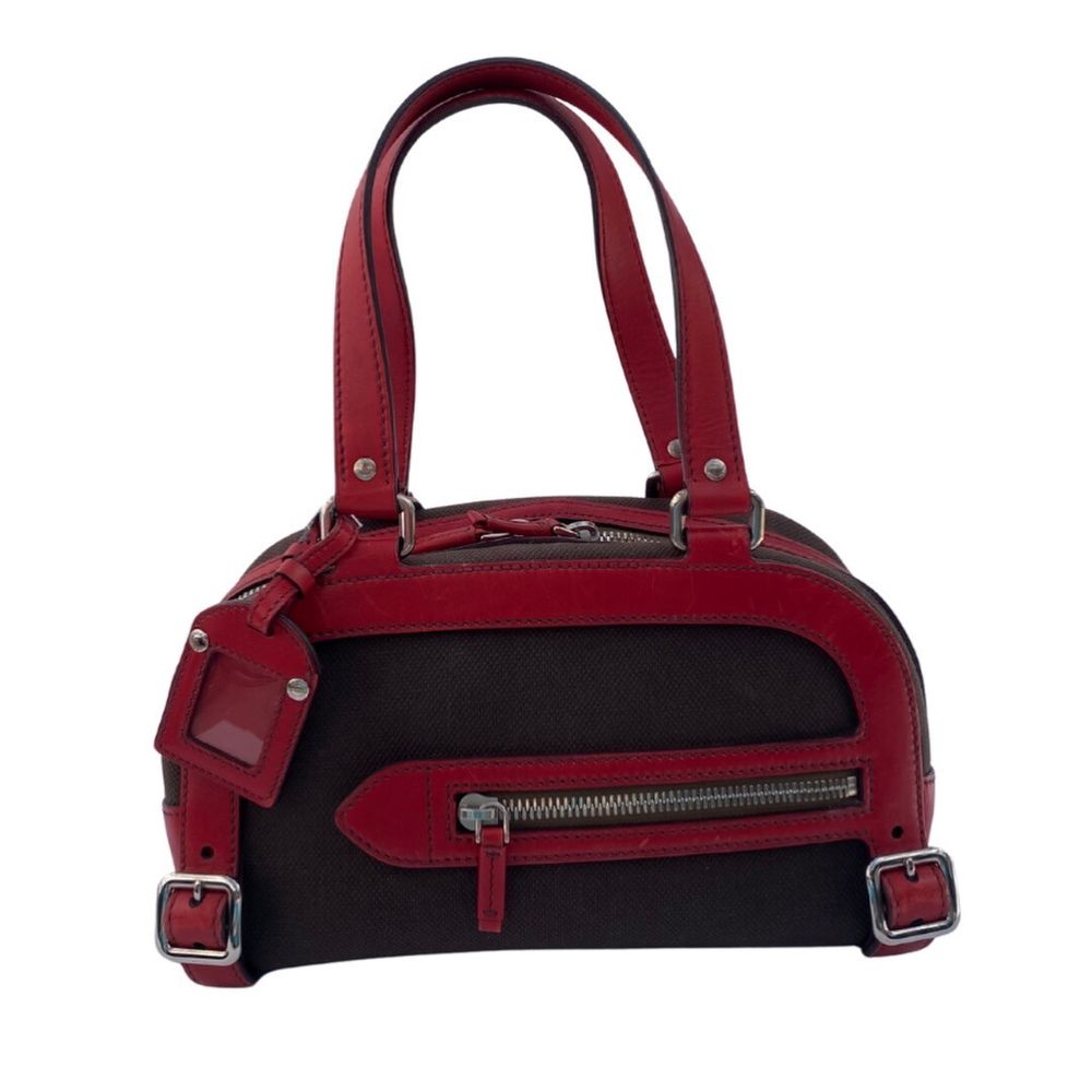 2005 Prada Rosso and Tobacco Bauletto Bag