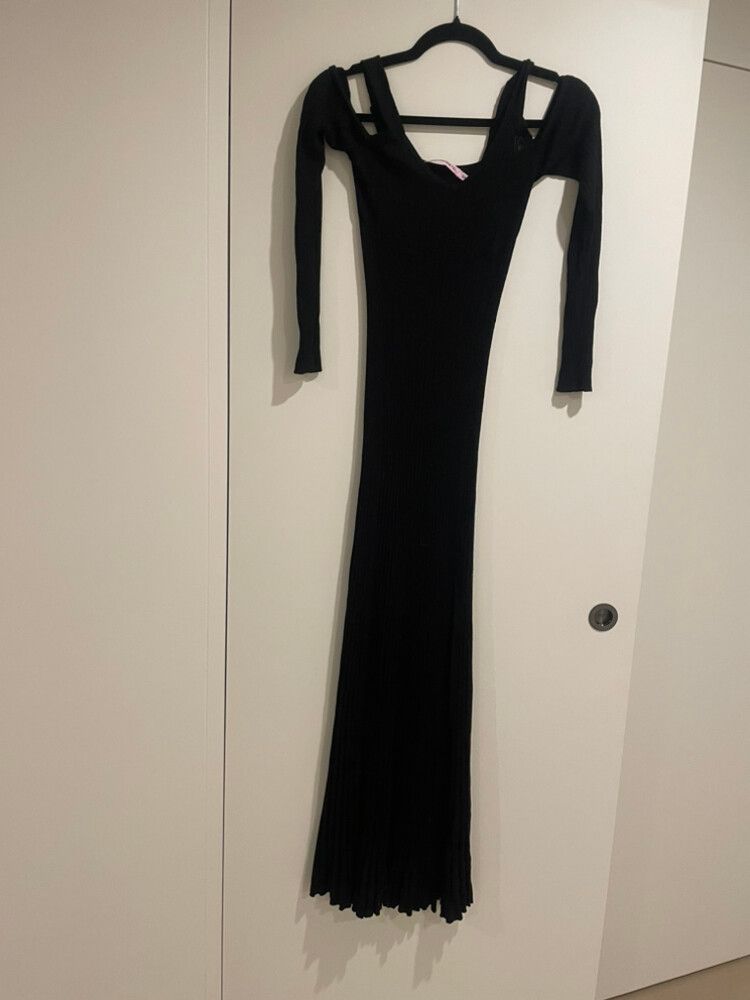 Black knit winter dress