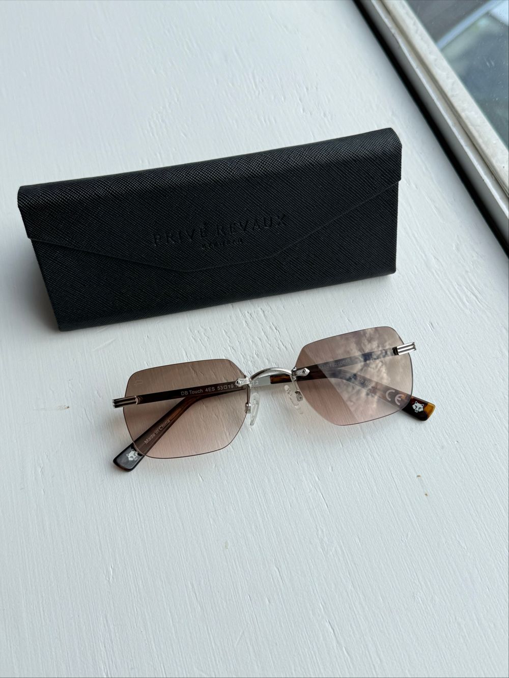 Prive Revaux Brown Rimless Sunglasses