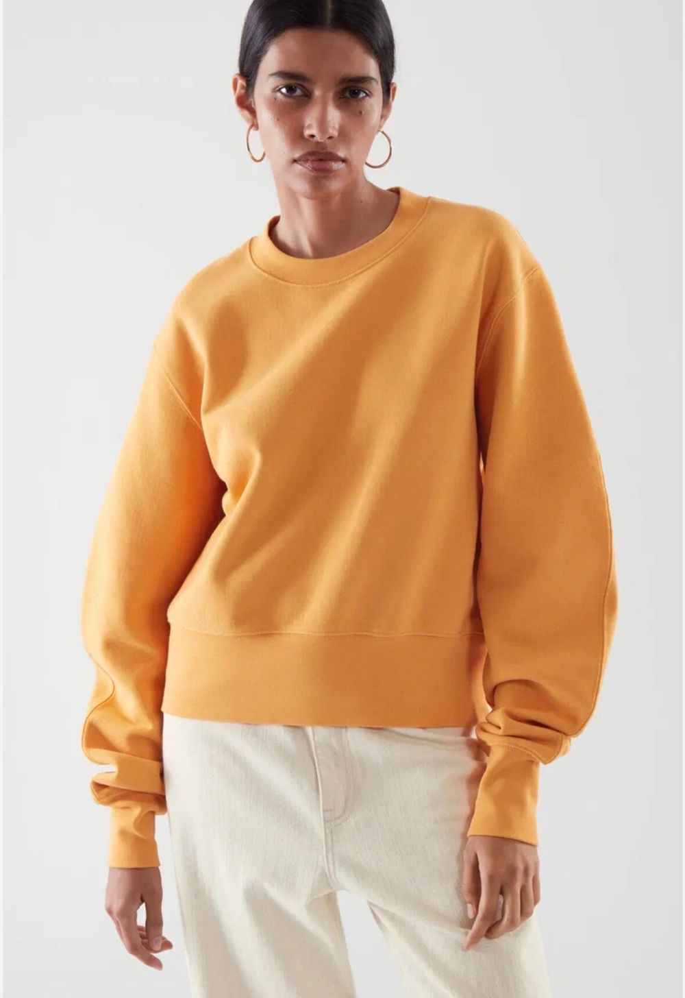 COS Orange Cropped Sweatshirt