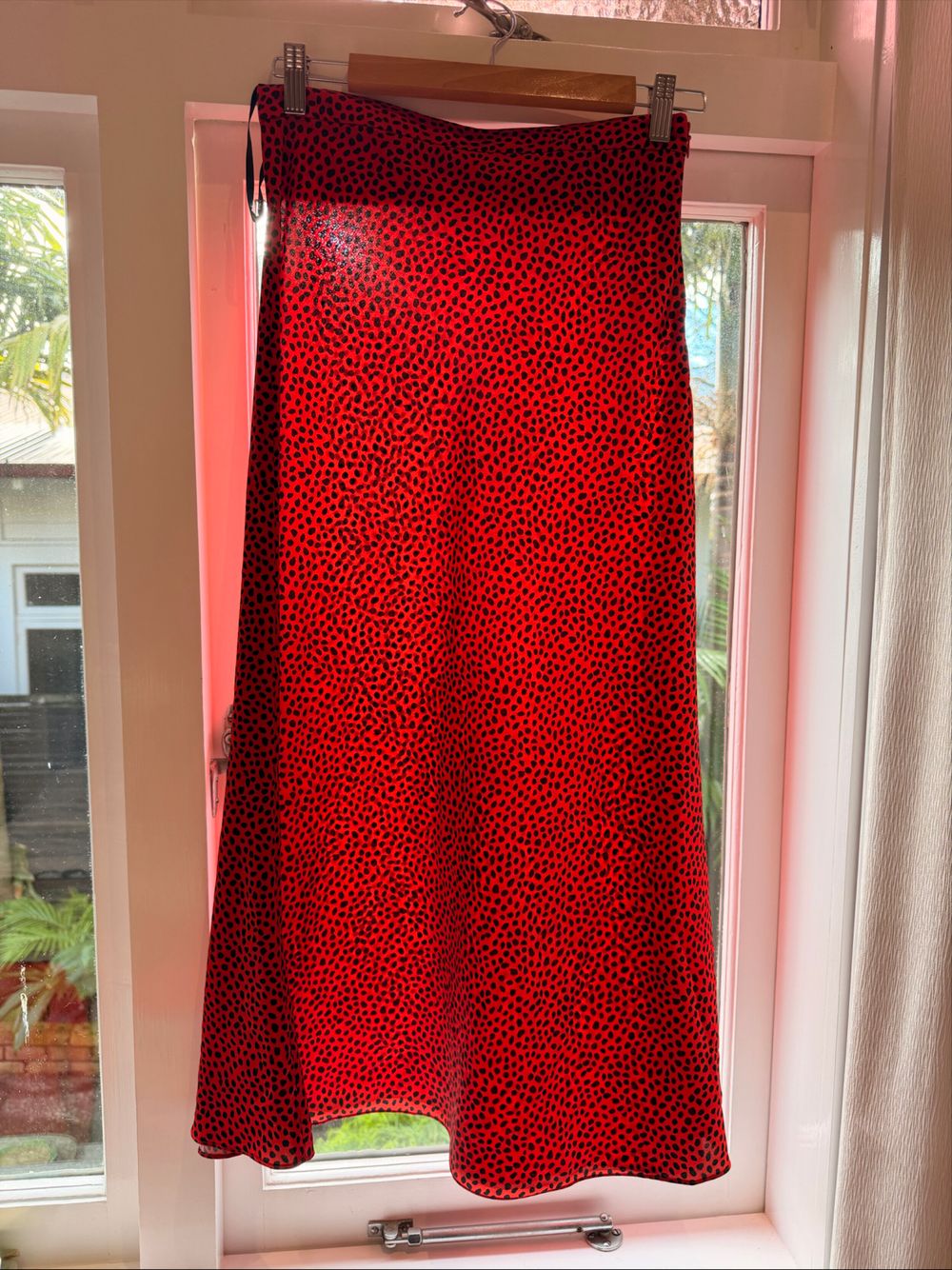 Runaway Red Black Spot Midi Skirt