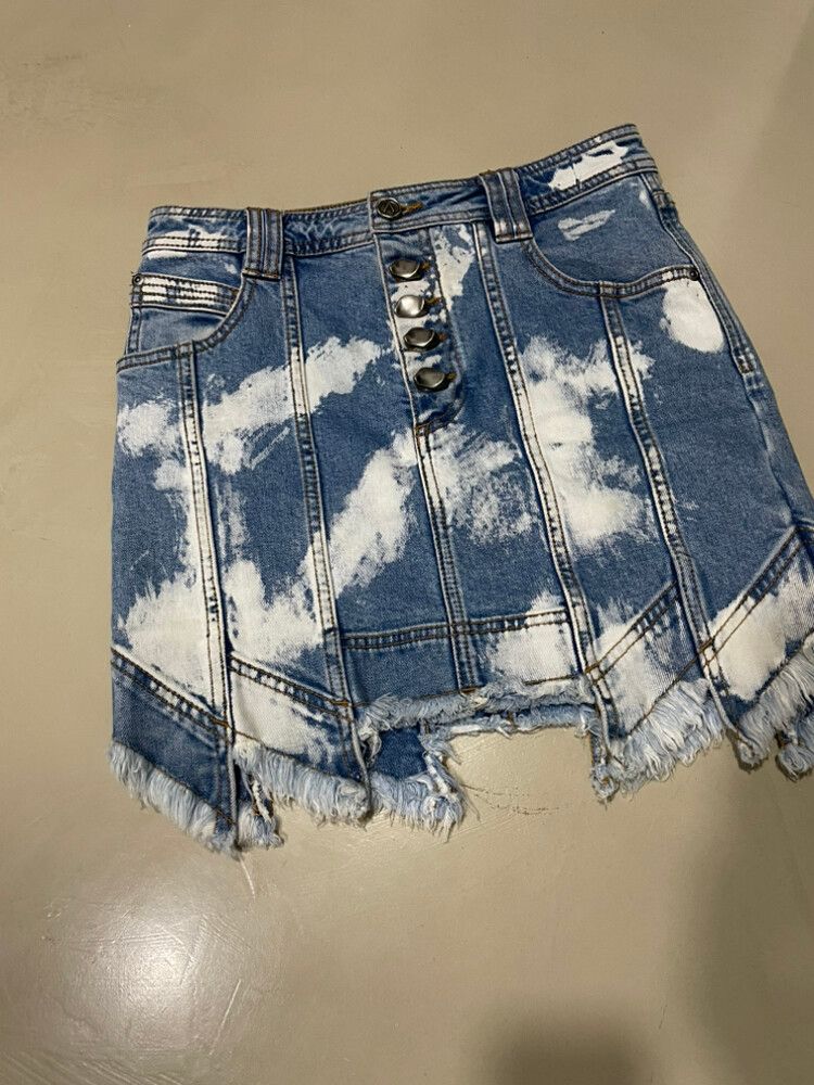 Aje Blue White Denim Skirt Size 8