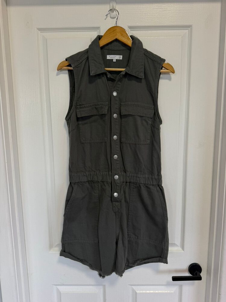 Decjuba D-Luxe Basics Khaki Green Sleeveless Playsuit