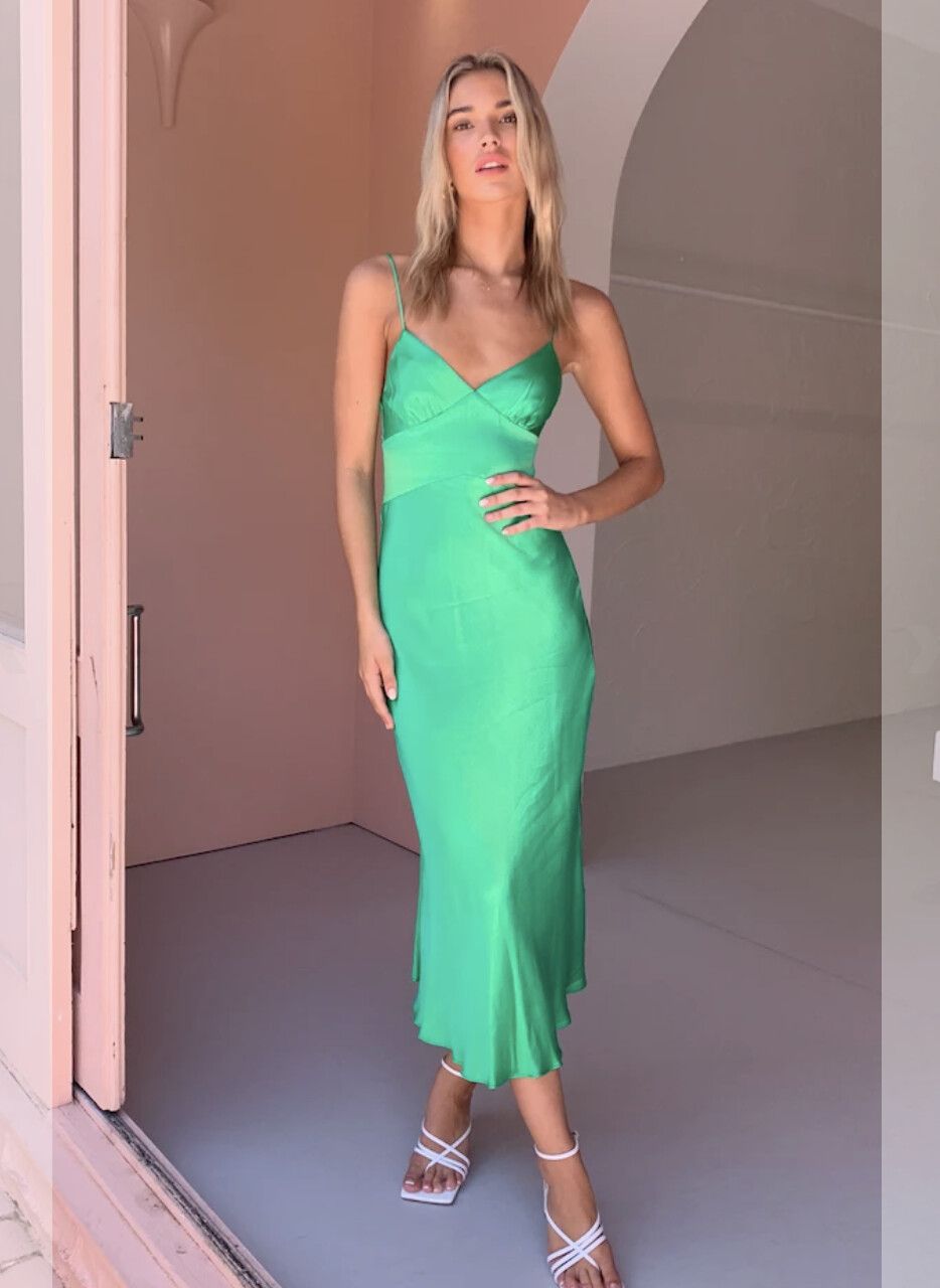 ldt sequin top midi dress LARA 29347- Flowing Sequin Midi Dress Teal / 16