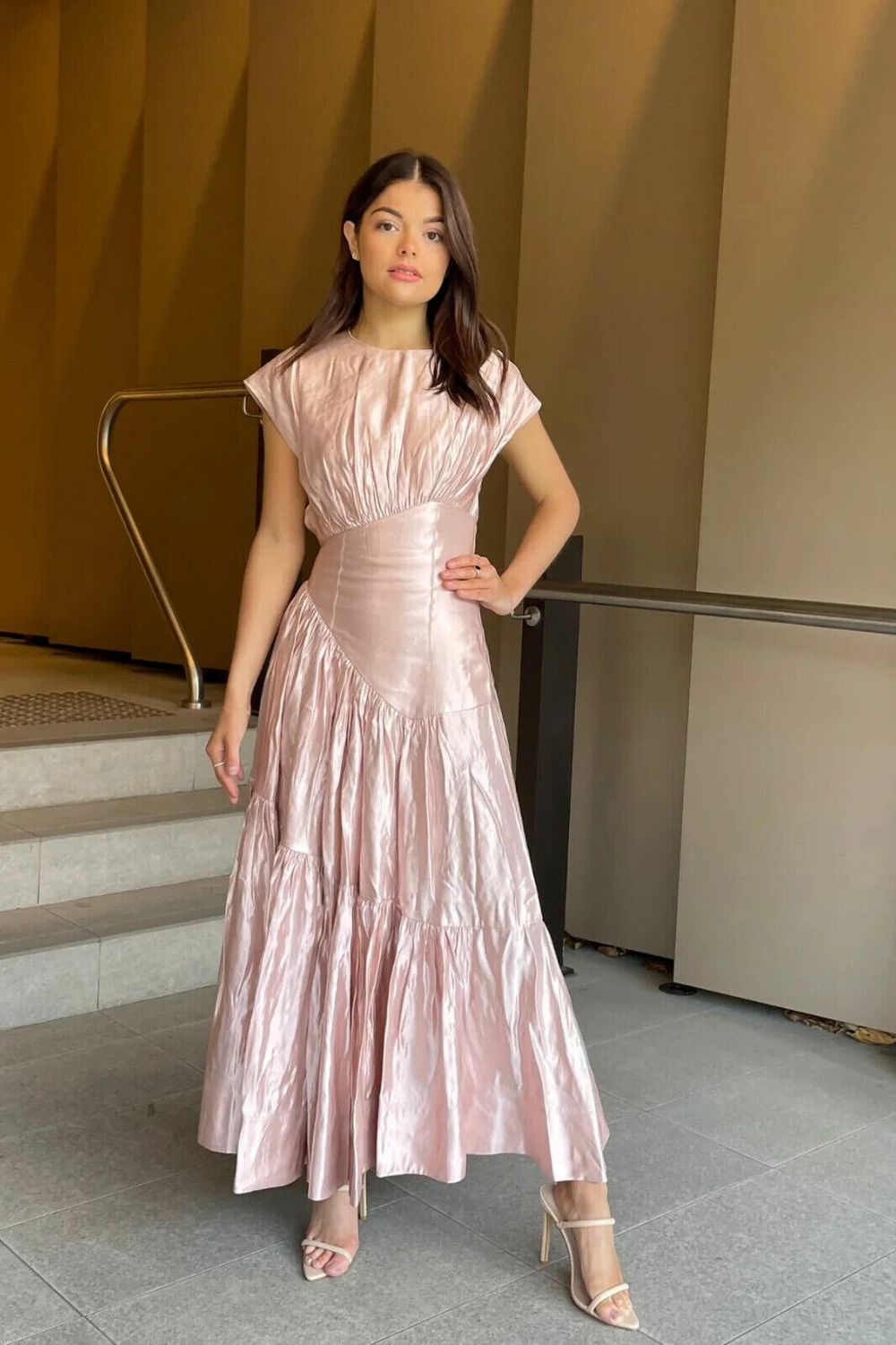 Aje - BNWT Aje Serendipity Reflection Midi Dress Blush - Size 8 on Designer  Wardrobe