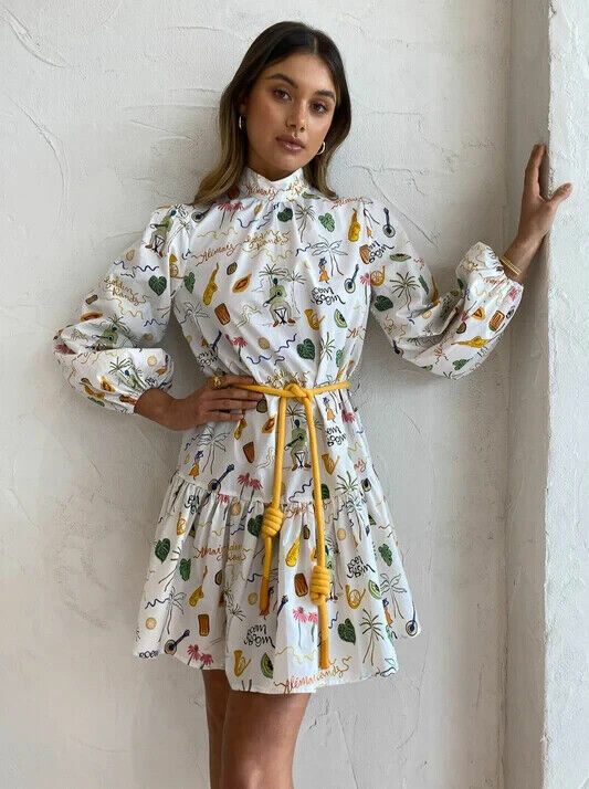 alemais golden hands dress alémais - Alemais Golden Hands Smock Mini Dress