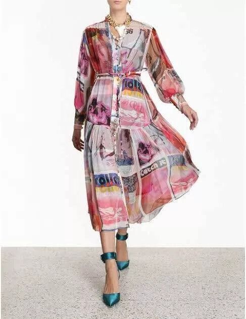 knee length dresses for ladies 'Wavelength' Silk Floral Midi Dress, Size 3 main image 1