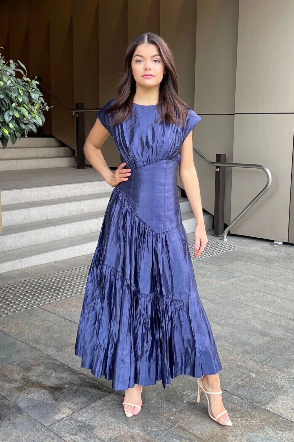 Aje Serendipity Reflection Midi Dress in Navy - Size 14