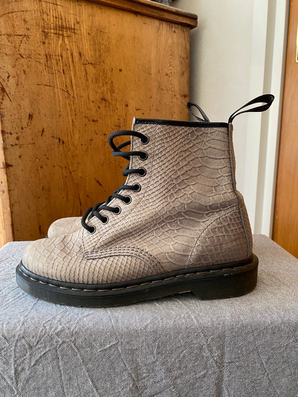 Dr Martens Grey Suede Boots