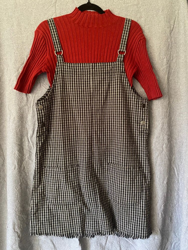 Overall Checkered Mini Dress