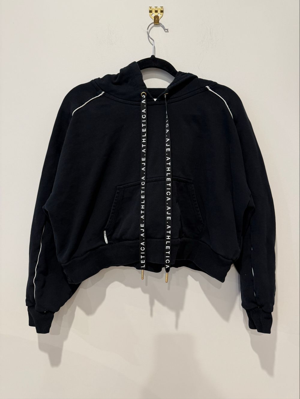 Aje Athletica Black Cropped Hoodie