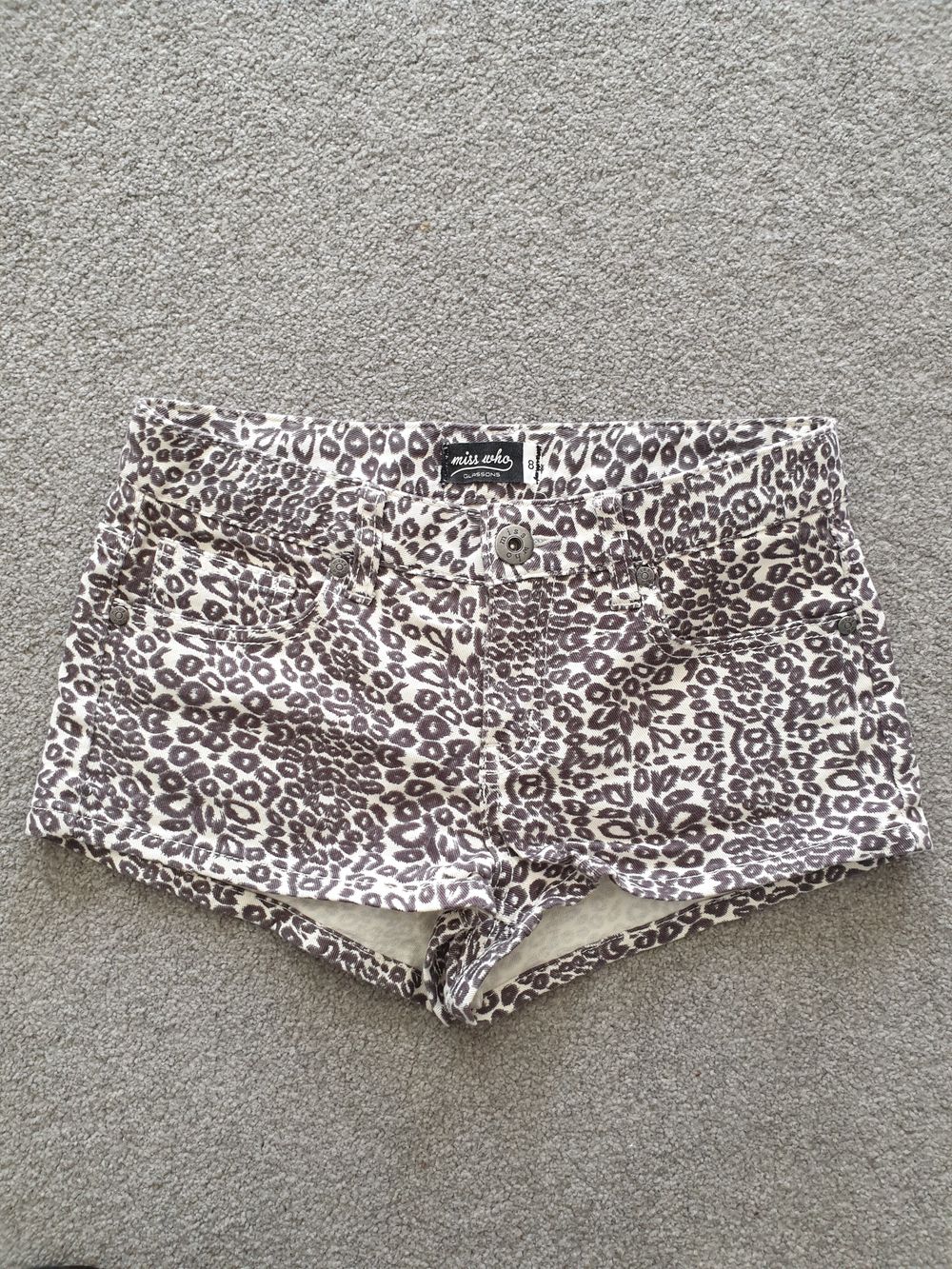 Leopard Print Denim Shorts