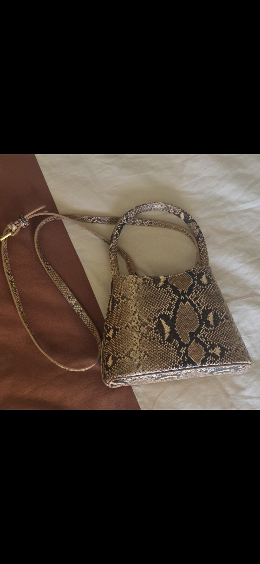 Brie Leon Snakeskin Bucket Bag